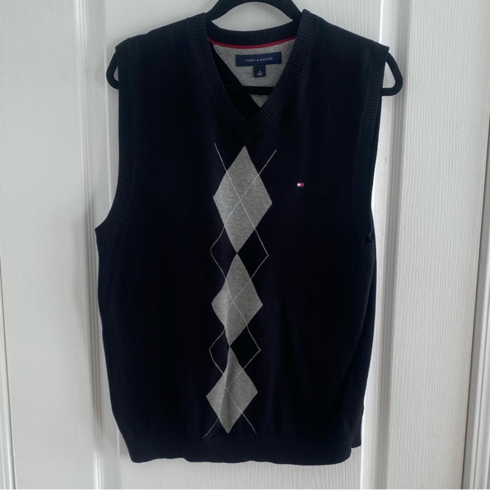 Tommy Hilfiger Argyle Sweater Vest - Navy